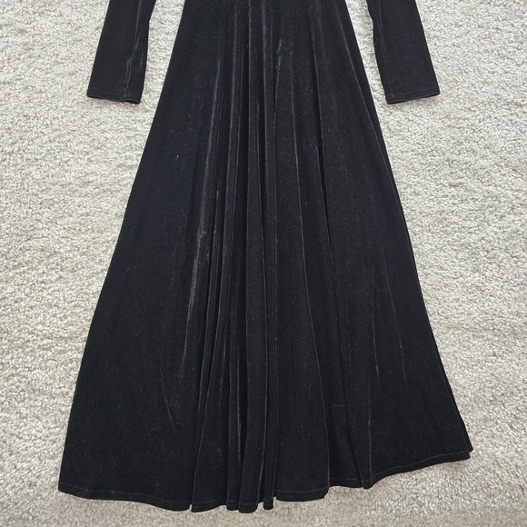 Urban CoCo‎ Maxi Dress Womens Small Black Velvet Goth Witchy Festival Medieval - Picture 2 of 16